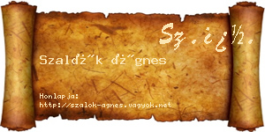 Szalók Ágnes névjegykártya