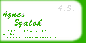 agnes szalok business card