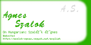 agnes szalok business card